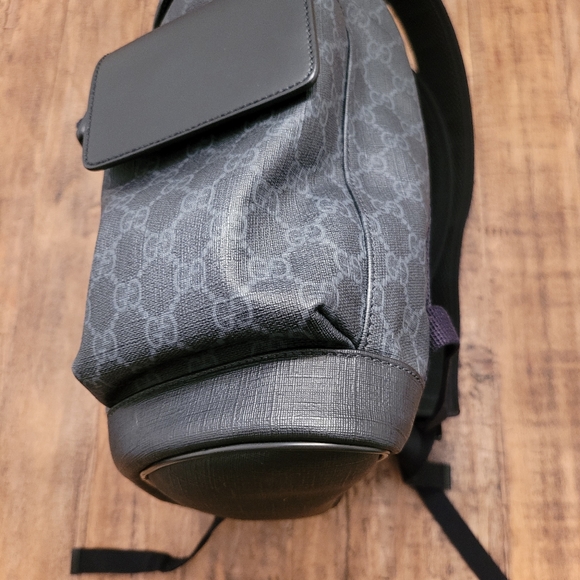 GUCCI Black/Grey Supreme Canvas Backpack- available in store $2,250 + tax - Picture 2 of 13